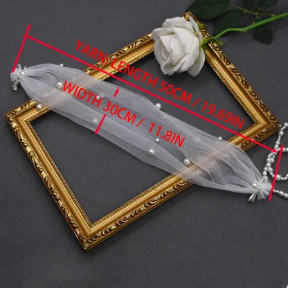 Elegant Mesh Headpiece with Pearl-like Design - Image 10
