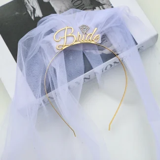Mesh Veil Headband for Bridal Shower