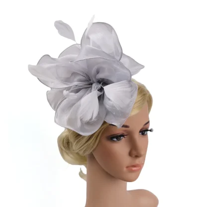 Dainty Floral Mesh Solid Headpiece - Image 13