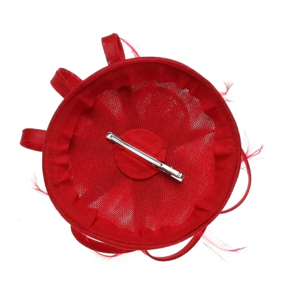 Solid Color Cocktail Hat with Rose Design - Image 6