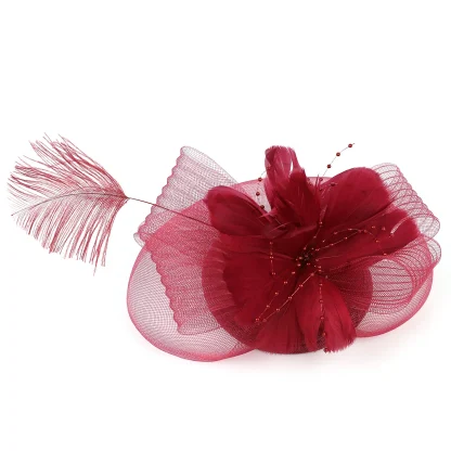 See-through Floral Fascinator with Beads - Image 10