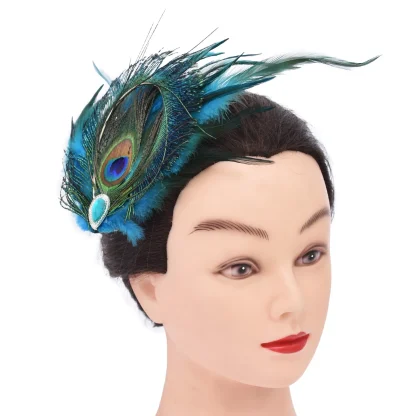 Chic Peacock Faux Feather Headpiece