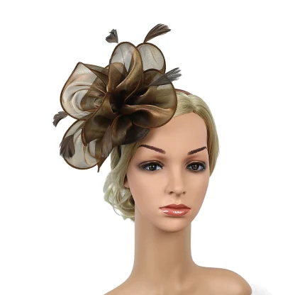 Dainty Floral Mesh Solid Headpiece - Image 6
