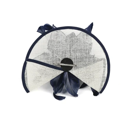 Floral Cocktail Hat with Two Tone Design - Image 7