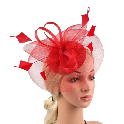 Whimsical Mesh Fascinator with Bow Design - Image 8