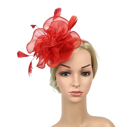 Dainty Floral Mesh Solid Headpiece - Image 8