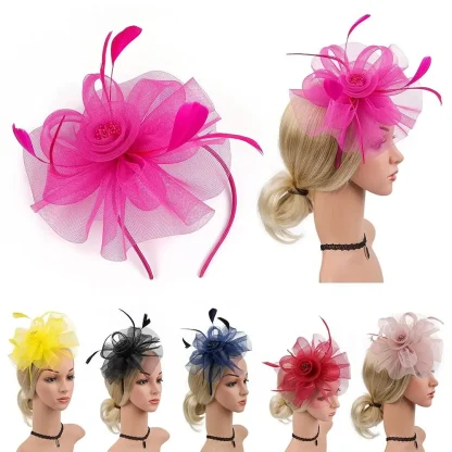 Sheer Lightweight Floral Headband Fascinator - Image 3