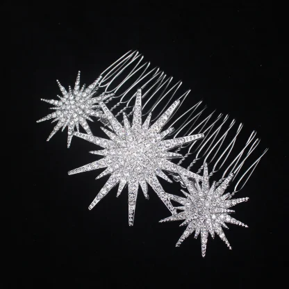 Sparkling Luxury Headpiece with Star Decor - Image 8
