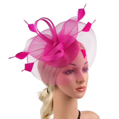 Whimsical Mesh Fascinator with Bow Design - Image 7