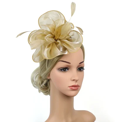 Dainty Floral Mesh Solid Headpiece - Image 11
