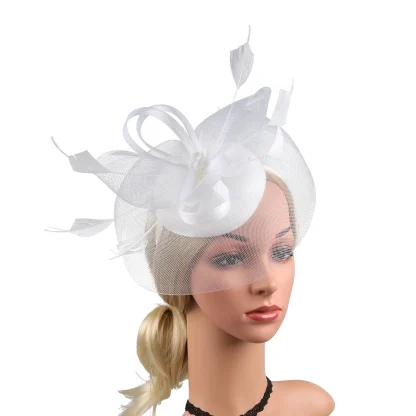 Whimsical Mesh Fascinator with Bow Design - Image 14