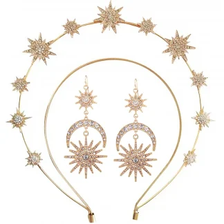 Creative Headpiece with Moon and Star Decor