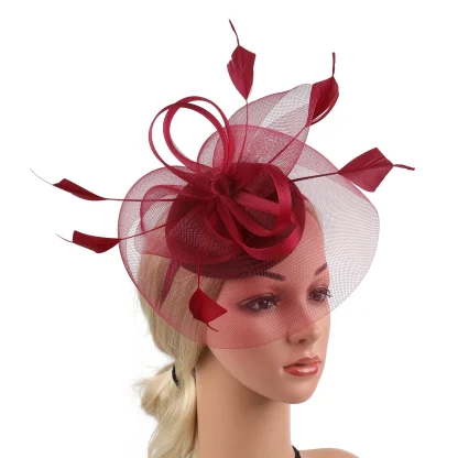 Whimsical Mesh Fascinator with Bow Design - Image 9