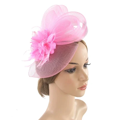 Exquisite Mesh Fascinator with Floral Design - Image 2