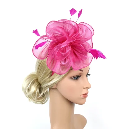 Dainty Floral Mesh Solid Headpiece - Image 5