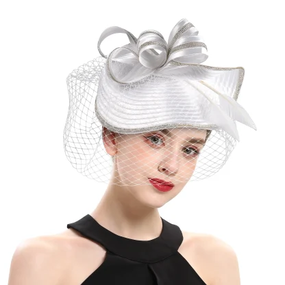 Luxury Cocktail Hat with Net Veil - Image 3