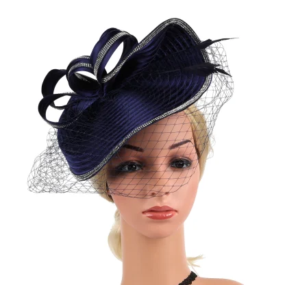 Luxury Cocktail Hat with Net Veil - Image 11