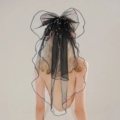 Sheer Mesh Veil Headpiece for Wedding - Image 5