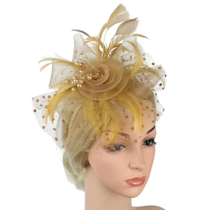 Polka Dot Headpiece with Floral Design - Image 8