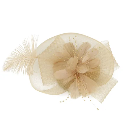 See-through Floral Fascinator with Beads - Image 5