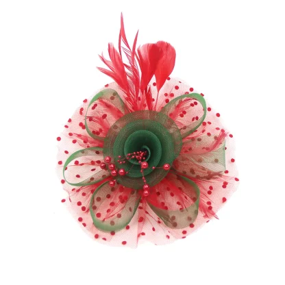 Polka Dot Headpiece with Floral Design - Image 12