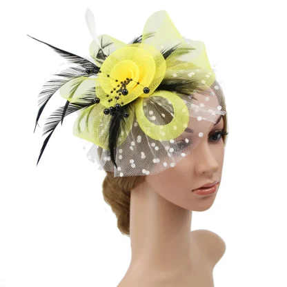 Polka Dot Headpiece with Floral Design - Image 10