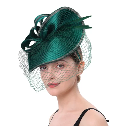 Luxury Cocktail Hat with Net Veil - Image 5