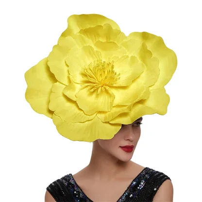 Large 3D Floral Headpiece with Solid Color - Image 5