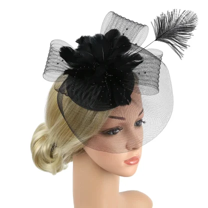 See-through Floral Fascinator with Beads - Image 12