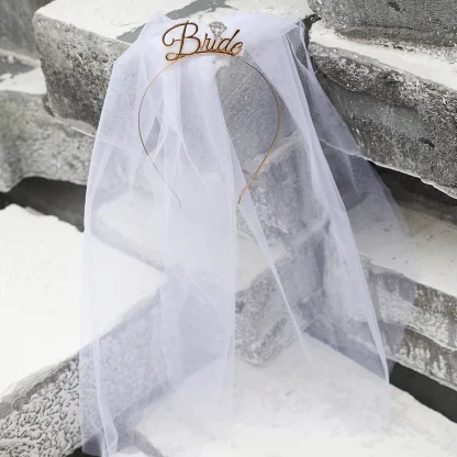 Mesh Veil Headband for Bridal Shower - Image 2