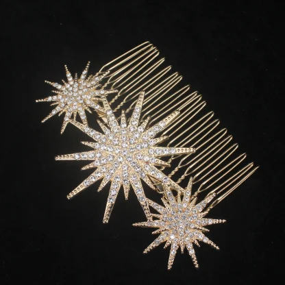 Sparkling Luxury Headpiece with Star Decor - Image 5