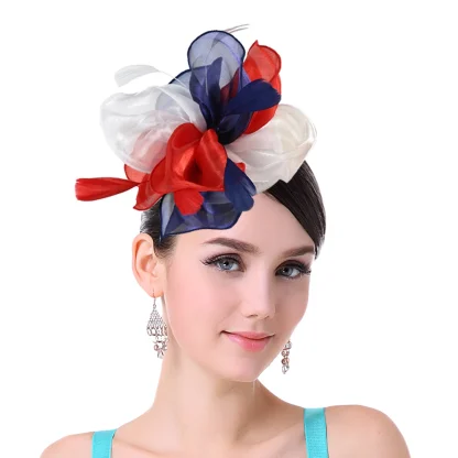 Dainty Floral Mesh Solid Headpiece - Image 2