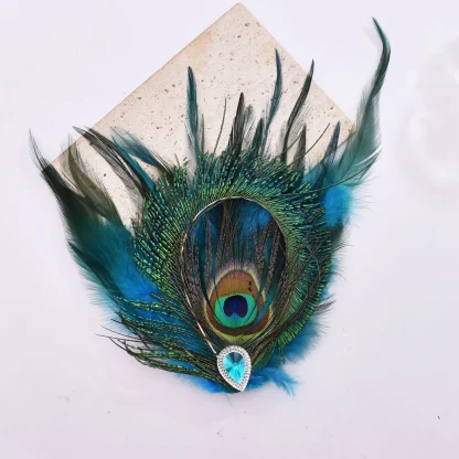Chic Peacock Faux Feather Headpiece - Image 7