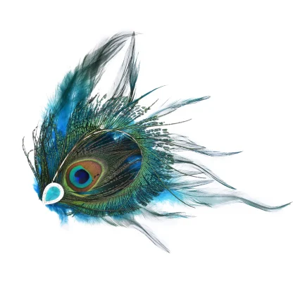 Chic Peacock Faux Feather Headpiece - Image 2