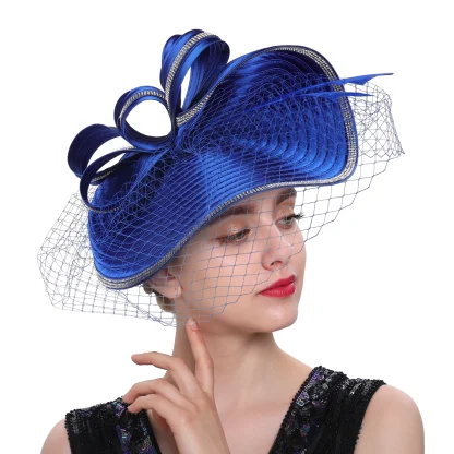 Luxury Cocktail Hat with Net Veil - Image 9