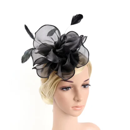 Dainty Floral Mesh Solid Headpiece - Image 9