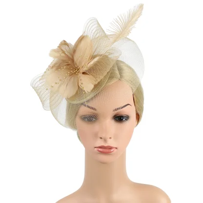 See-through Floral Fascinator with Beads