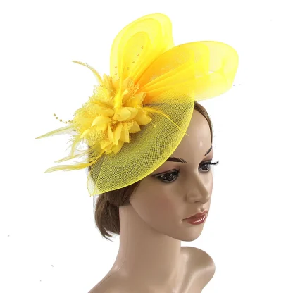 Exquisite Mesh Fascinator with Floral Design - Image 3