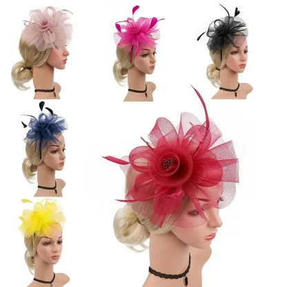 Sheer Lightweight Floral Headband Fascinator - Image 2