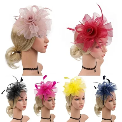 Sheer Lightweight Floral Headband Fascinator - Image 4