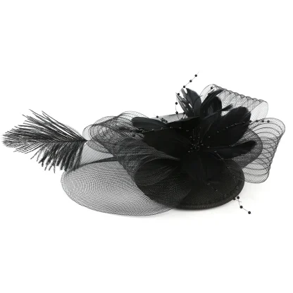 See-through Floral Fascinator with Beads - Image 15