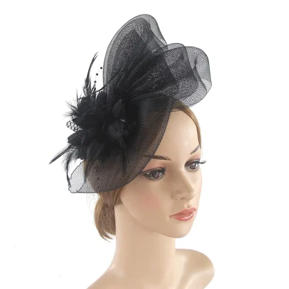 Exquisite Mesh Fascinator with Floral Design - Image 5