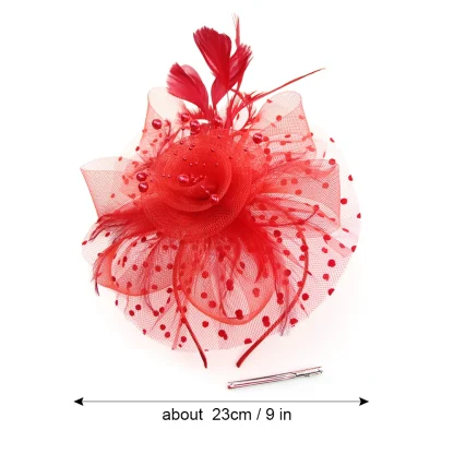 Polka Dot Headpiece with Floral Design - Image 14