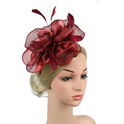 Dainty Floral Mesh Solid Headpiece - Image 12