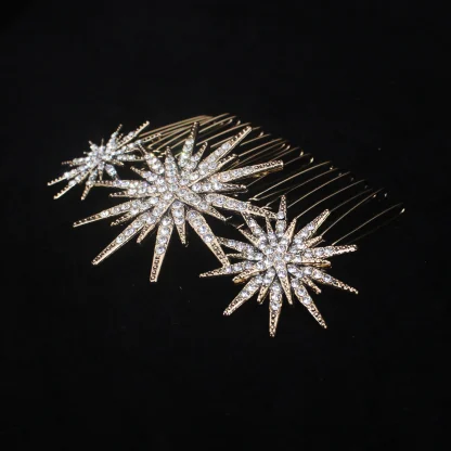 Sparkling Luxury Headpiece with Star Decor - Image 6