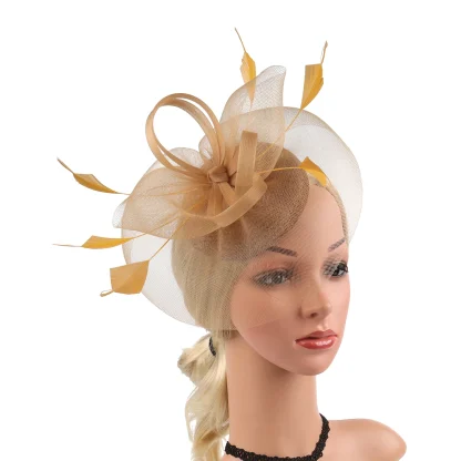 Whimsical Mesh Fascinator with Bow Design - Image 3