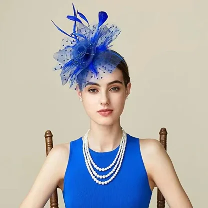 Polka Dot Headpiece with Floral Design - Image 4
