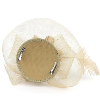 See-through Floral Fascinator with Beads - Image 6