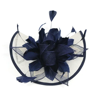 Floral Cocktail Hat with Two Tone Design - Image 5