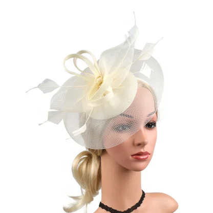 Whimsical Mesh Fascinator with Bow Design - Image 13